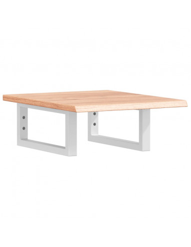 Ripiano a Parete per Lavabo in Acciaio e Massello di Rovere