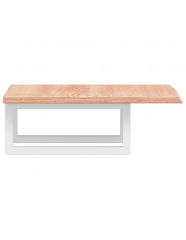 Ripiano a Parete per Lavabo in Acciaio e Massello di Rovere