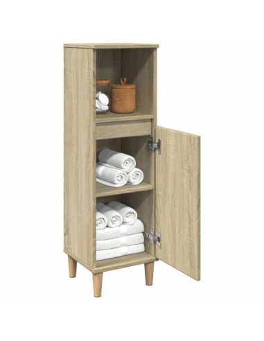 Armadietto da Bagno Rovere Sonoma 30x30x100cm Legno Multistrato