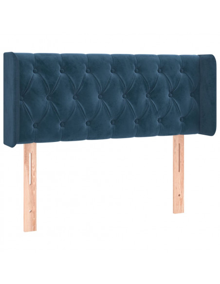 Testiera ad Orecchio Blu Scuro 93x16x78/88 cm in Velluto