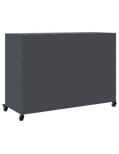 Credenza Antracite 100,5x39x72 cm in Acciaio Laminato a Freddo