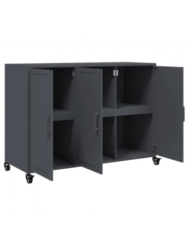 Credenza Antracite 100,5x39x72 cm in Acciaio Laminato a Freddo