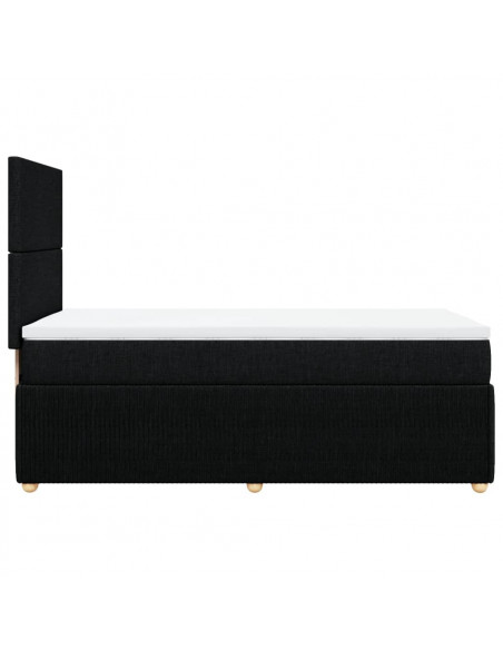 Giroletto a Molle con Materasso Nero 90x190 cm in Tessuto