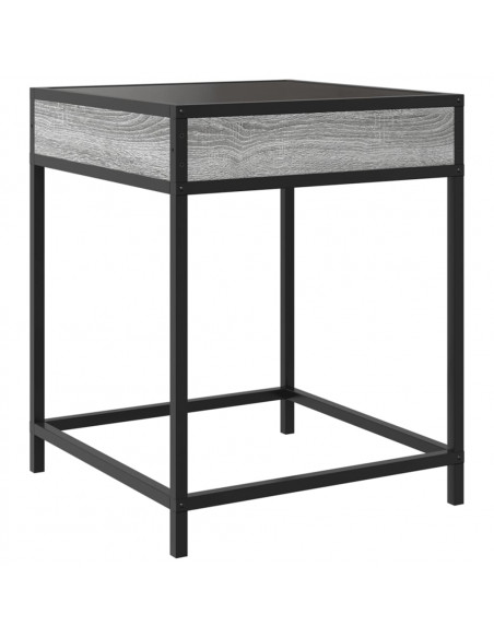 Tavolino da Salotto con LED Infinity Grigio Sonoma 40x40x51 cm
