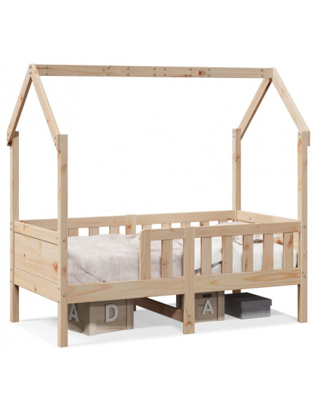 Giroletto Casetta per Bambini 80x160 cm Legno Massello di Pino