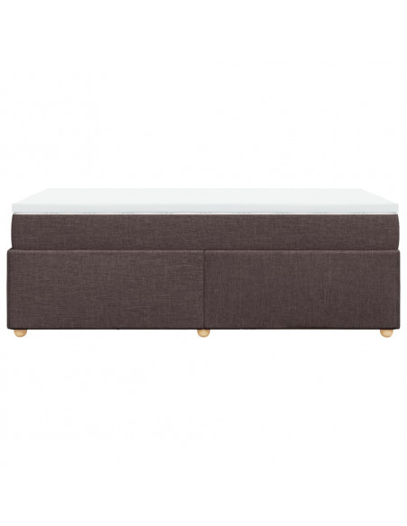 Giroletto a Molle con Materasso Marrone Scuro 90x190cm Tessuto