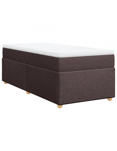 Giroletto a Molle con Materasso Marrone Scuro 90x190cm Tessuto