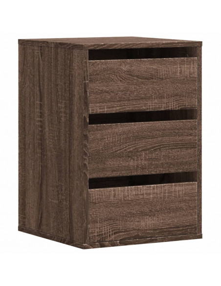 Cassettiera Angolo Rovere Marrone 40x41x58cm Legno Multistrato