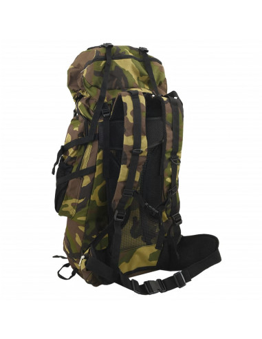Zaino da Trekking Verde Mimetico 80 L in Tessuto Oxford