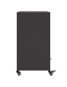 Credenza Nera 68,5x39x72 cm in Acciaio Laminato a Freddo 2