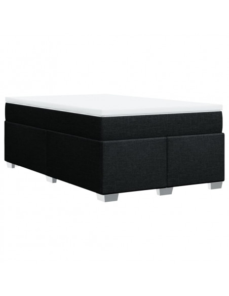 Giroletto a Molle con Materasso Nero 120x190 cm in Tessuto