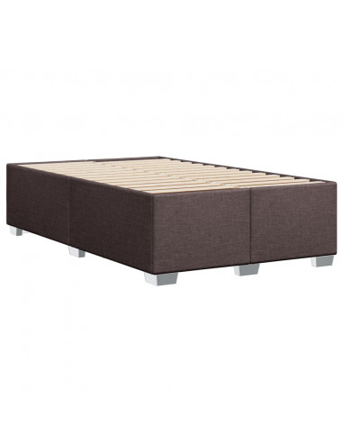 Giroletto a Molle con Materasso Marrone Scuro 120x190cm Tessuto