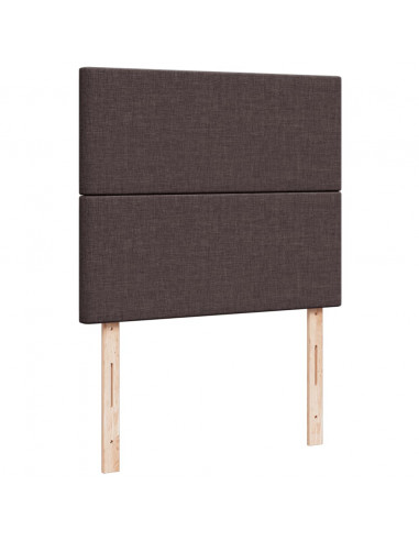 Giroletto a Molle con Materasso Marrone Scuro 120x190cm Tessuto