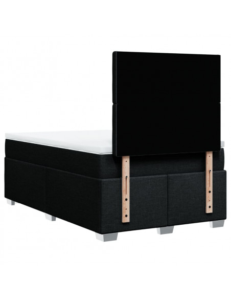 Giroletto a Molle con Materasso Nero 120x190 cm in Tessuto