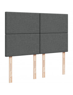 Giroletto a Molle con Materasso Grigio Scuro 160x200 cm Tessuto 2