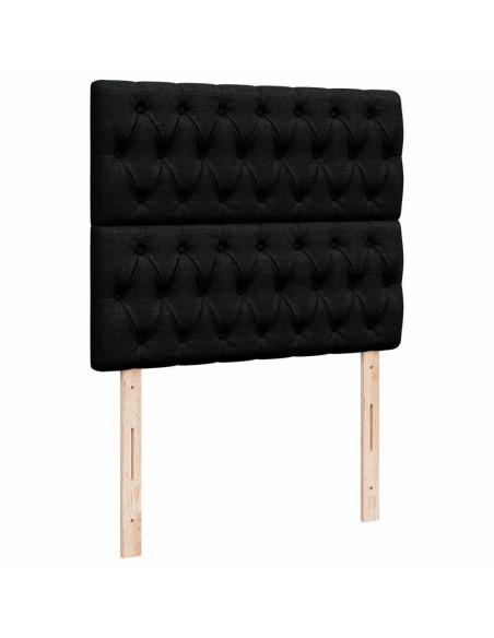 Giroletto a Molle con Materasso Nero 120x200 cm in Tessuto