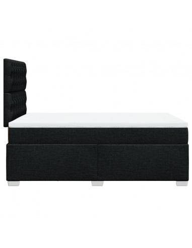 Giroletto a Molle con Materasso Nero 120x200 cm in Tessuto