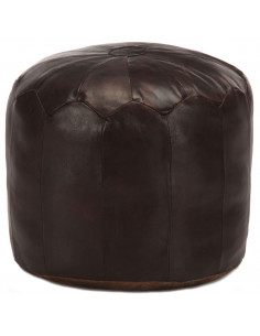 Pouf Marrone Scuro 40x35 cm in Vera Pelle di Capra 2