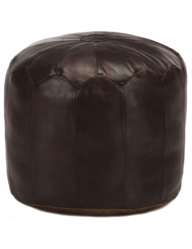 Pouf Marrone Scuro 40x35 cm in Vera Pelle di Capra