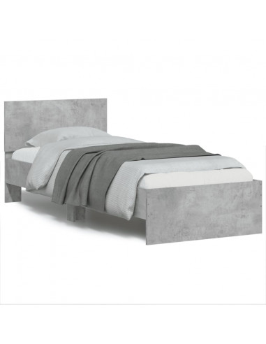 Giroletto e Testiera Grigio Cemento 90x190 cm Legno Multistrato