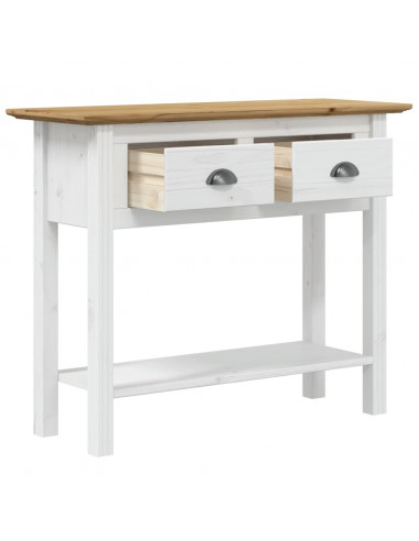 Tavolo Consolle BODO 90x34,5x73 cm Legno Massello Pino Marrone