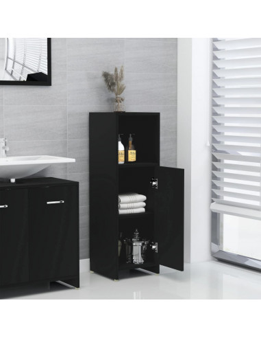Mobile da Bagno Nero 30x30x95 cm in Legno Multistrato