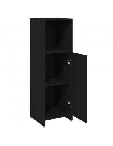 Mobile da Bagno Nero 30x30x95 cm in Legno Multistrato