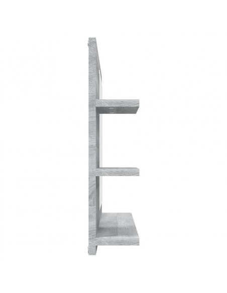 Specchio da Bagno Grigio Sonoma 60x10,5x45 cm Legno Multistrato