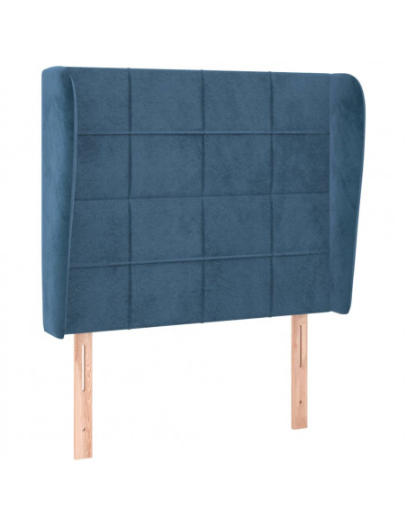 Testiera ad Orecchio Blu Scuro 83x23x118/128 cm in Velluto