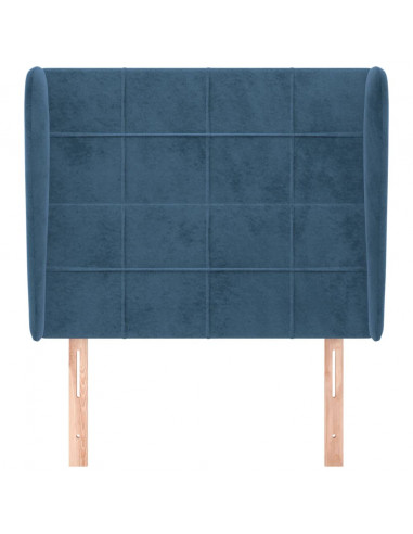Testiera ad Orecchio Blu Scuro 83x23x118/128 cm in Velluto