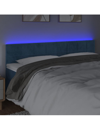Testiera a LED Blu scuro 160x5x78/88 cm in Tessuto