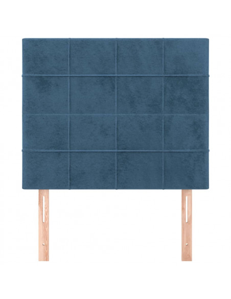 Testiera 2 pz Blu Scuro 80x5x78/88 cm in Velluto