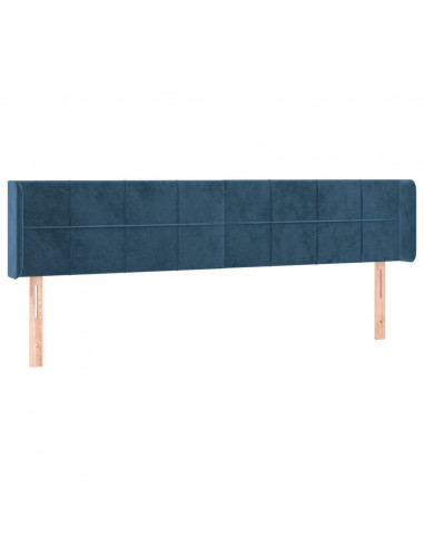 Testiera ad Orecchio Blu Scuro 163x16x78/88 cm in Velluto