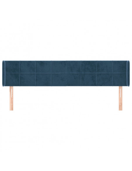 Testiera ad Orecchio Blu Scuro 163x16x78/88 cm in Velluto