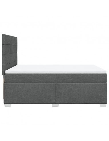 Giroletto a Molle con Materasso Grigio Scuro 160x200 cm Tessuto