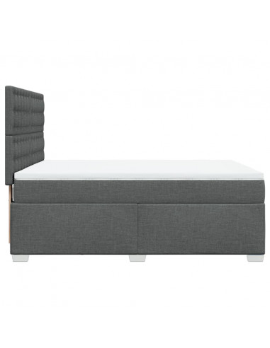 Giroletto a Molle con Materasso Grigio Scuro 160x200 cm Tessuto