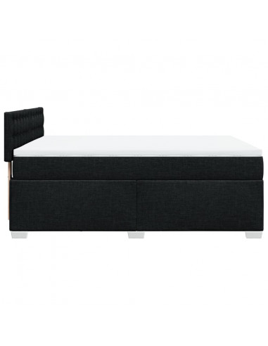 Giroletto a Molle con Materasso Nero 140x200 cm in Tessuto