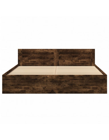 Giroletto con Testiera Rovere Fumo 200x200 cm Legno Multistrato