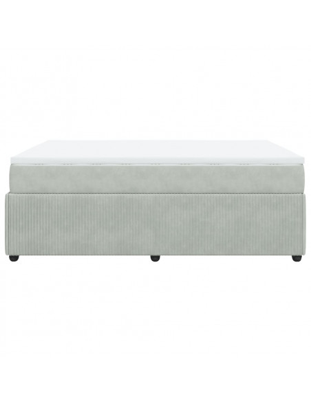 Giroletto a Molle con Materasso Grigio Chiaro 160x200cm Velluto