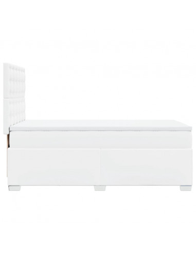 Giroletto a Molle con Materasso Bianco 100x200 cm in Similpelle