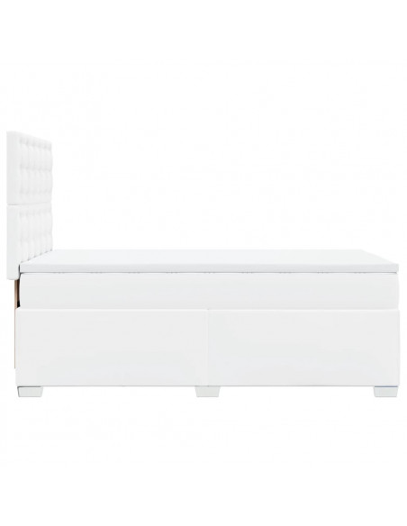 Giroletto a Molle con Materasso Bianco 100x200 cm in Similpelle