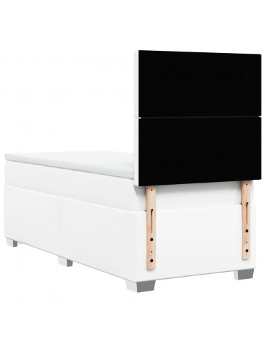 Giroletto a Molle con Materasso Bianco 100x200 cm in Similpelle