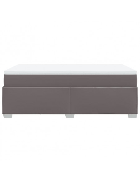 Giroletto a Molle con Materasso Grigio 120x190 cm in Similpelle