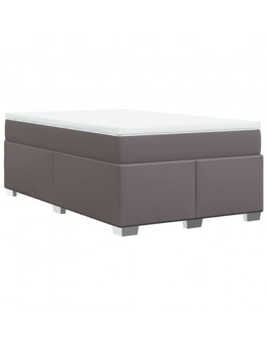 Giroletto a Molle con Materasso Grigio 120x190 cm in Similpelle