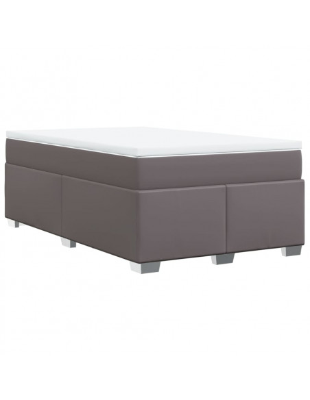 Giroletto a Molle con Materasso Grigio 120x190 cm in Similpelle