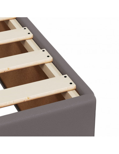 Giroletto a Molle con Materasso Grigio 120x190 cm in Similpelle