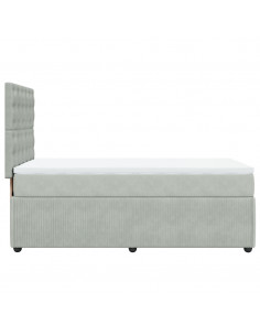 Giroletto a Molle con Materasso Grigio Chiaro 90x200 cm Velluto 2