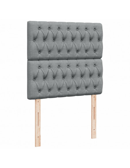 Giroletto a Molle con Materasso Grigio Chiaro 90x190 cm Tessuto