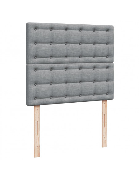 Giroletto a Molle con Materasso Grigio Chiaro 120x200cm Tessuto