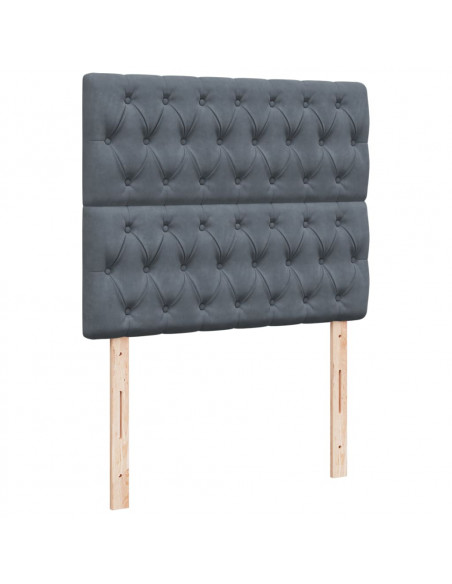 Giroletto a Molle con Materasso Grigio Scuro 120x200 cm Velluto
